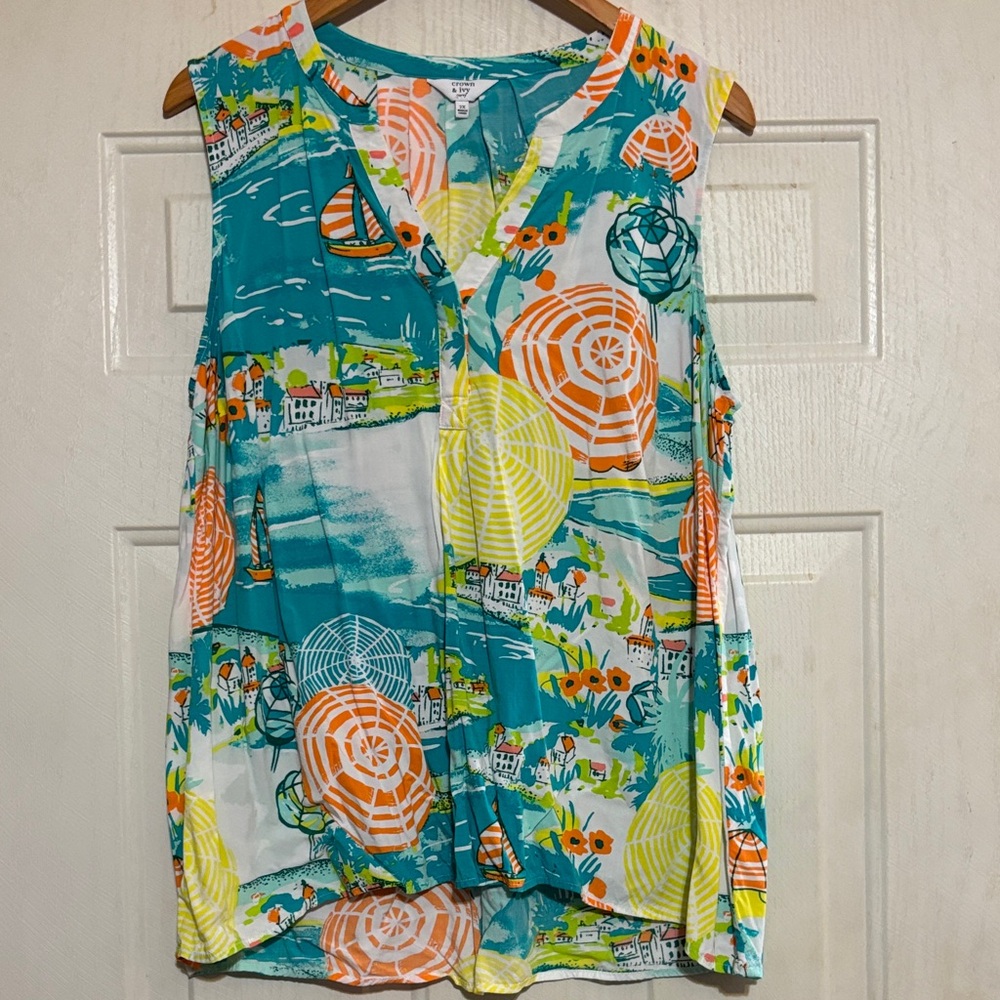 Crown & Ivy Vibrant Multicolor Sleeveless Blouse